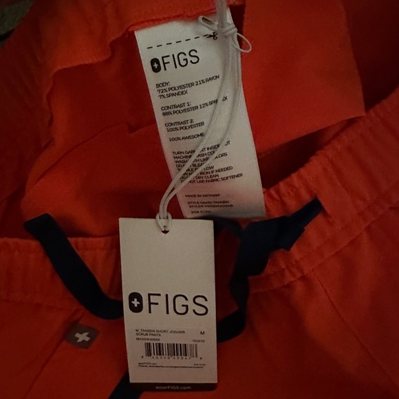 MEN'S MEDIUM SHORT - Fiery Coral Tansen Short Jogger Scrub Pants BNWT - Picture 4 of 4
